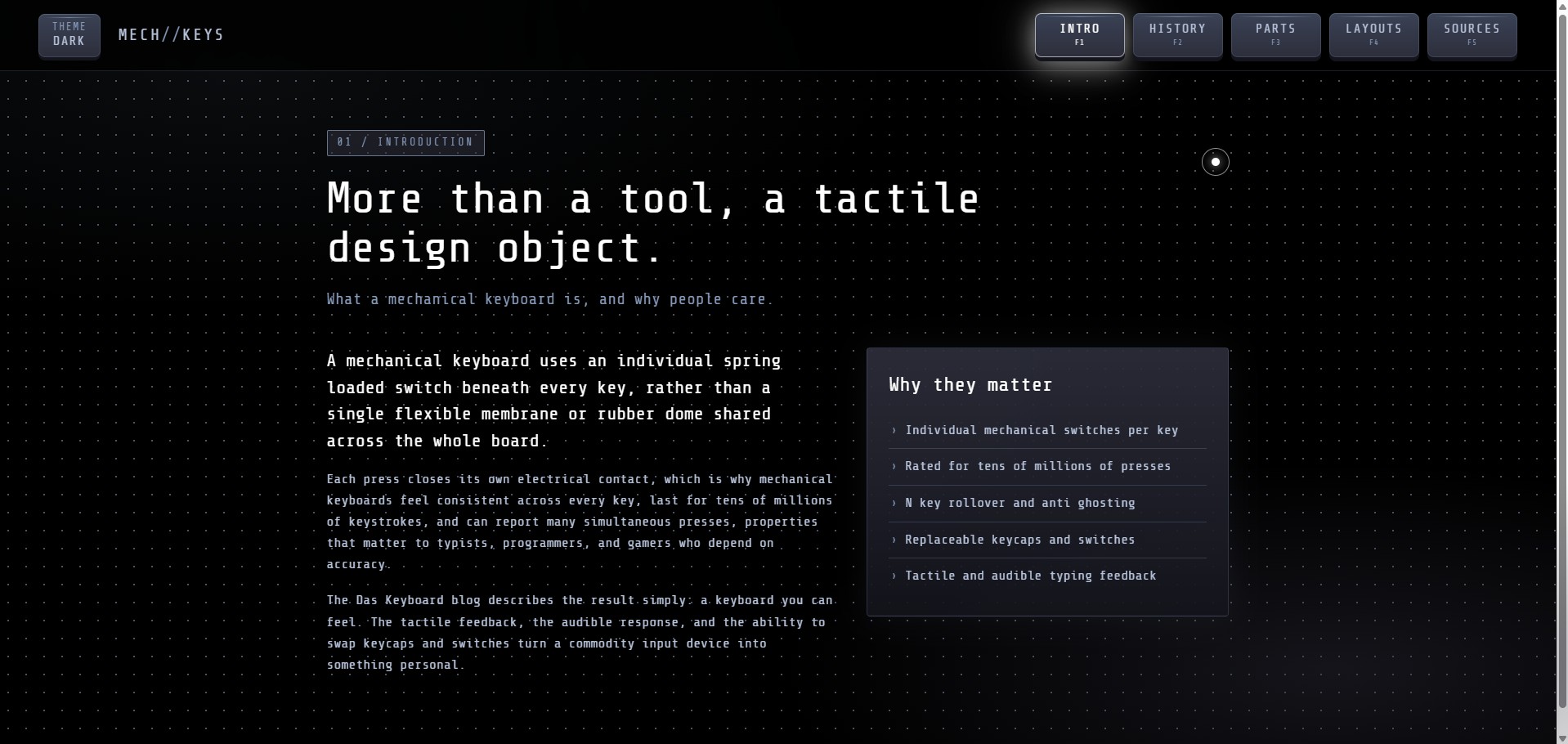 Mech//Keys microsite preview